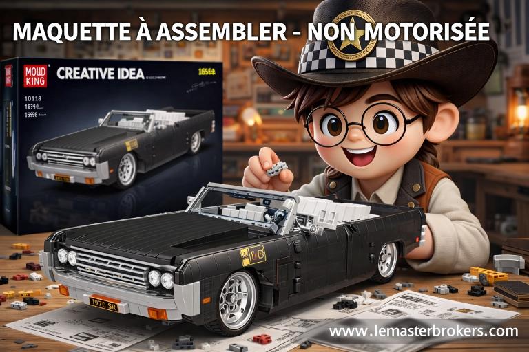MAQUETTE VOITURE VINTAGE CONTINENTALE 1964 EN BRIQUES TECHNIQUES MOULD KING 10118
