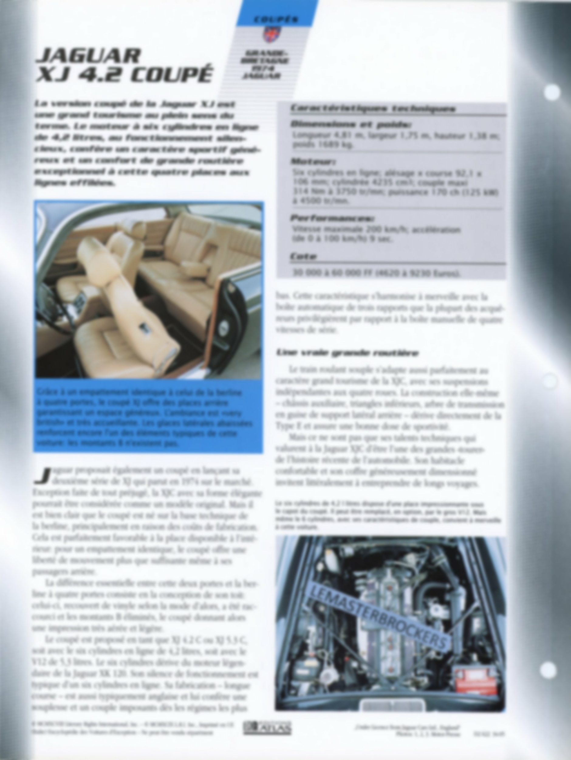 JAGUAR-XJ-COUPE-FICHE-AUTO-TECHNIQUE-LEMASTERBROCKERS-FICHE-ATLAS
