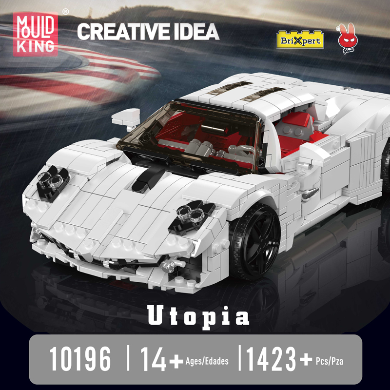 MAQUETTE SUPERCAR UTOPIA BLANCHE EN BRIQUES TECHNIQUES MOULD KING 10196