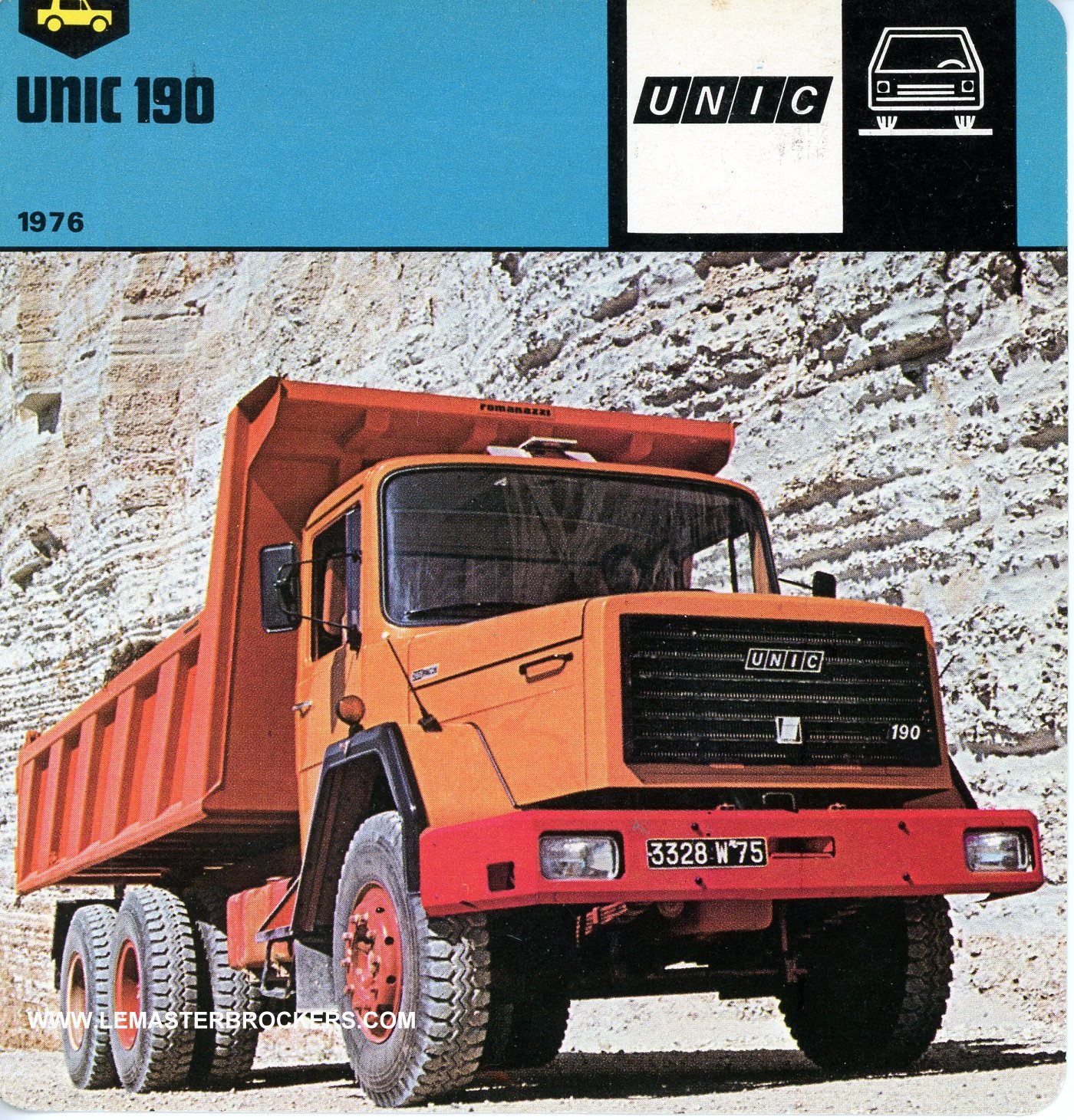 FICHE CAMION UNIC 190 - 1976