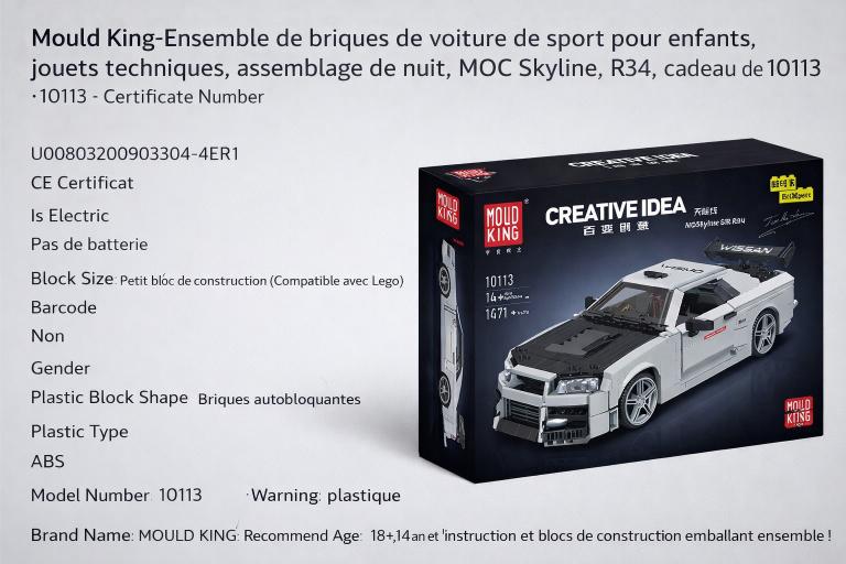 ensemble-briques-voiture-sport-skyline-r34-mould-king-10113
