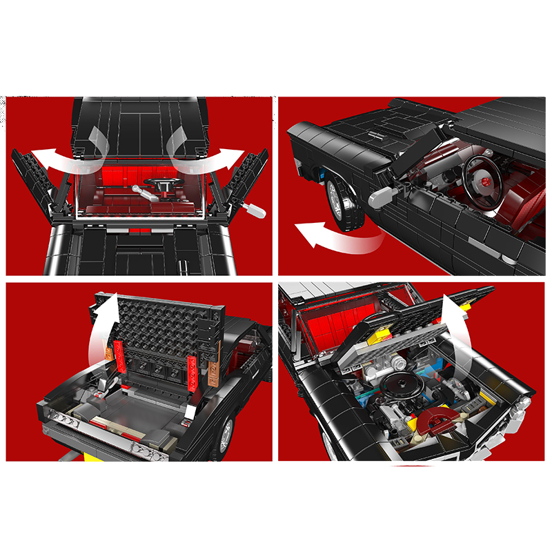 ENSEMBLE DE BRIQUES VOITURE DE COURSE GTO NOIR