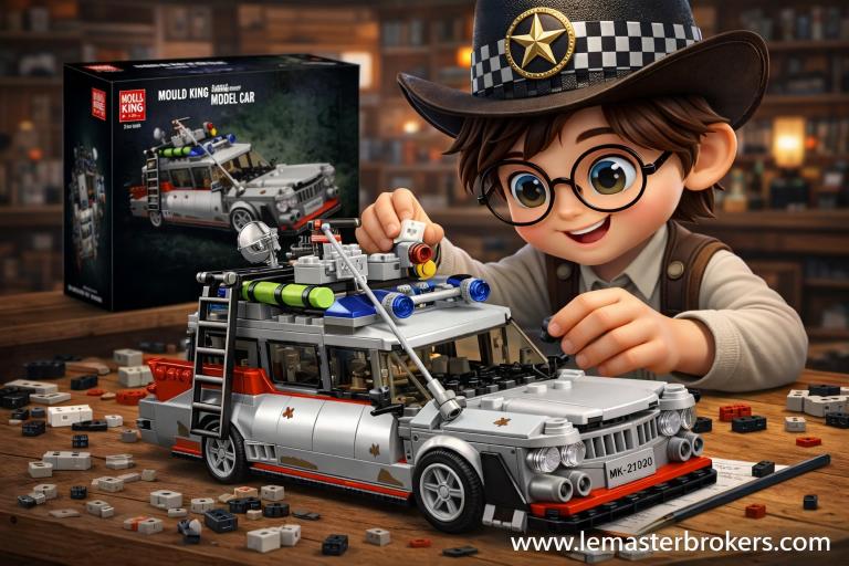 VOITURE FANTÔME TYPE ECTO-1 – BREAK AMÉRICAINE DE CINÉMA EN BRIQUES MOULD KING 27020