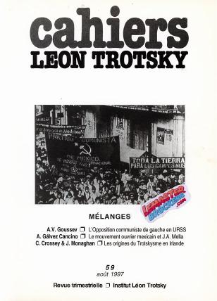 CAHIERS LÉON TROTSKY n° 59 – MÉLANGES – REVUE HISTORIQUE 1997