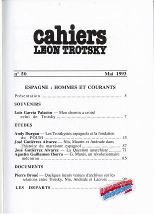 CAHIERS LÉON TROTSKY n° 50 – ESPAGNE : HOMMES ET COURANTS – REVUE HISTORIQUE 1993