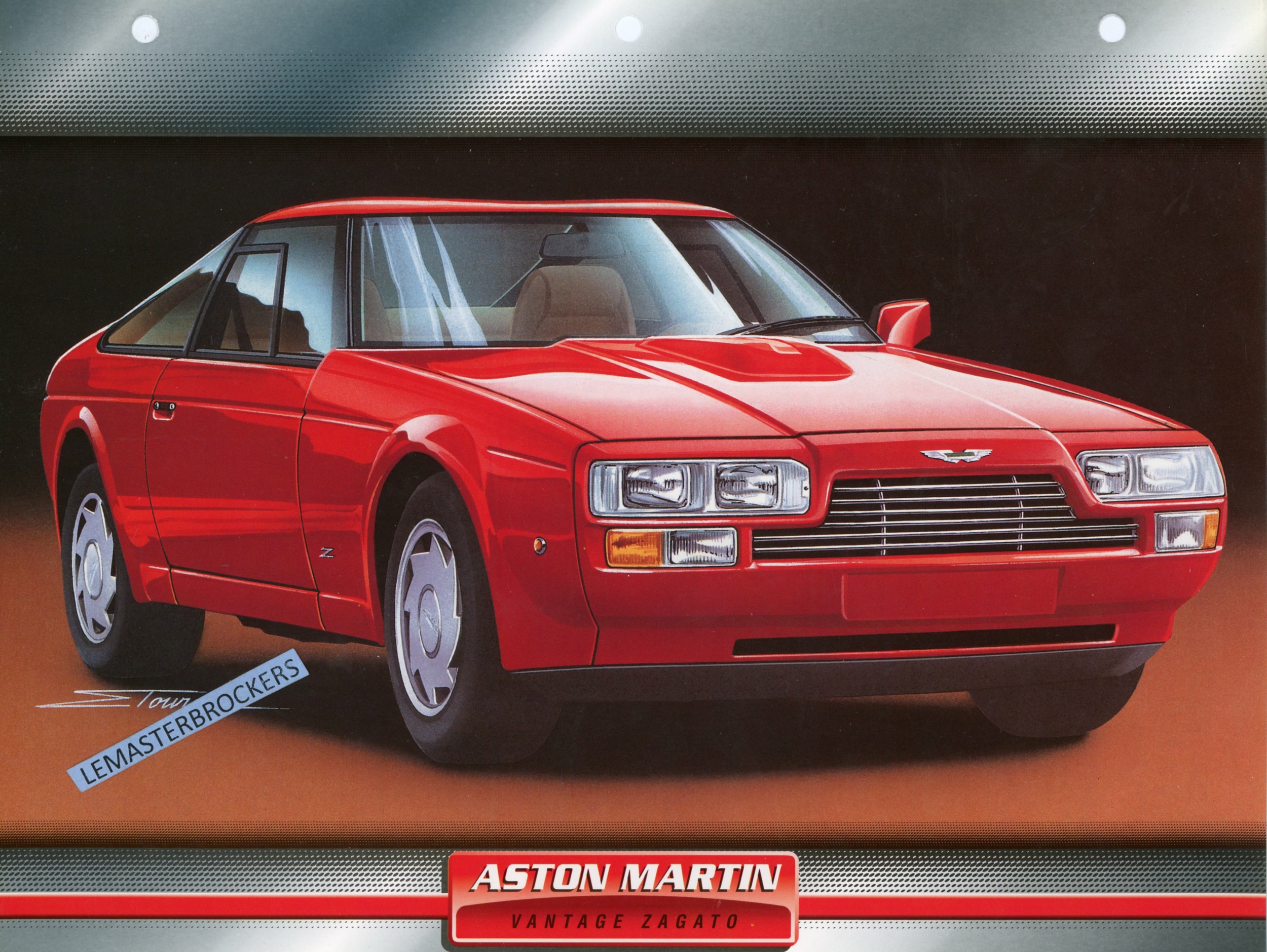 ASTON MARTIN VANTAGE ZAGATO 1986 - FICHE AUTO ATLAS LITTÉRATURE AUTOMOBILE CARACTÉRISTIQUES TECHNIQUES