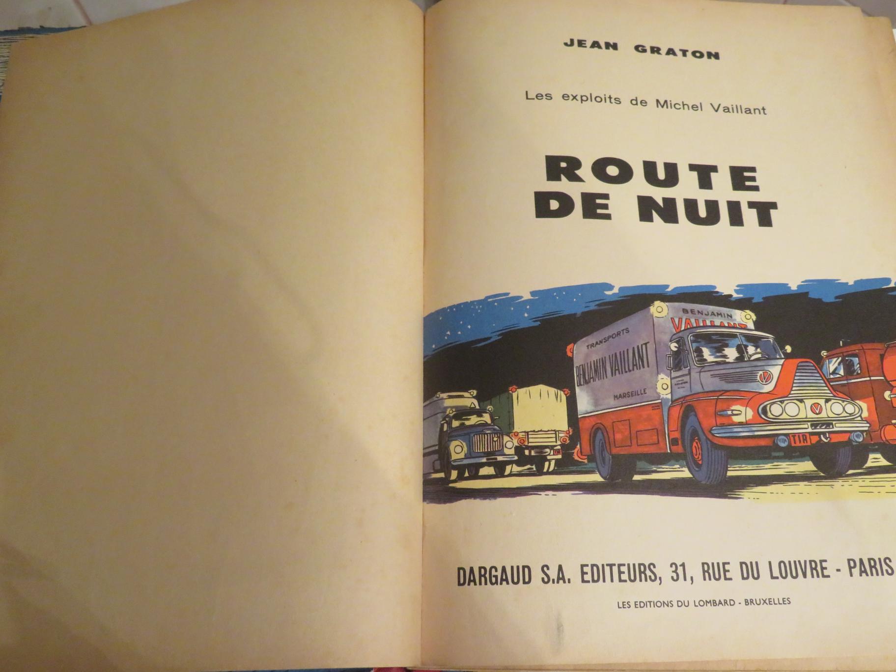 MICHEL VAILLANT ROUTE DE NUIT 1952 JEAN GRATON