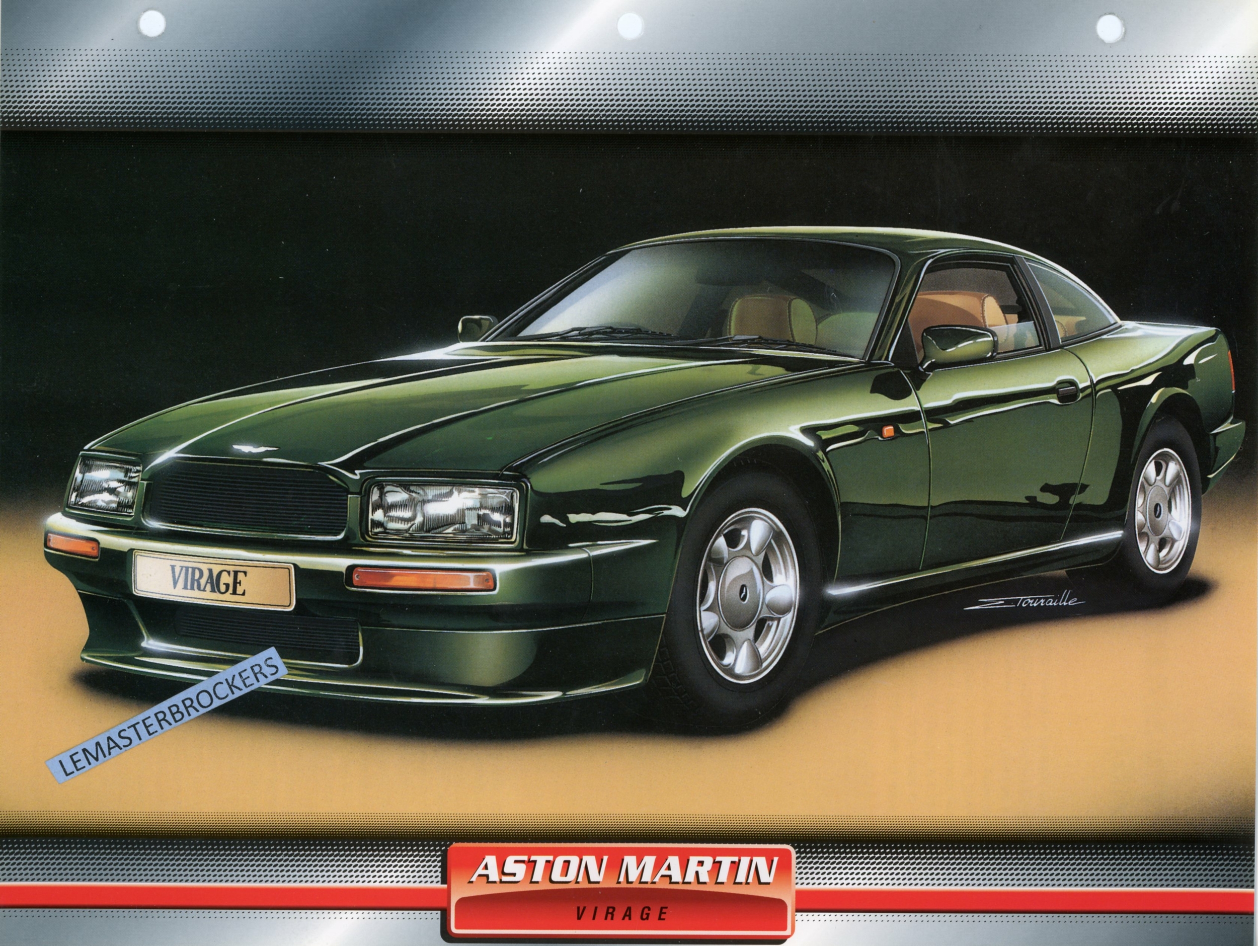 ASTON MARTIN VIRAGE 1992 - FICHE AUTO ATLAS LITTÉRATURE AUTOMOBILE CARACTÉRISTIQUES TECHNIQUES