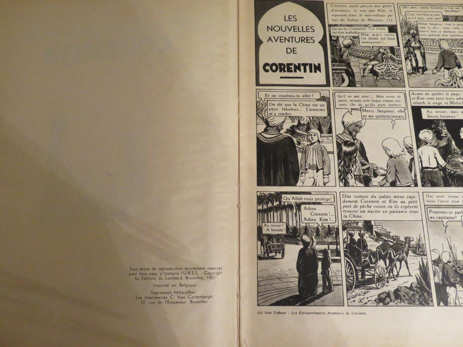 LES NOUVELLES AVENTURES DE CORENTIN EO 1952 – PAUL CUVELIER
