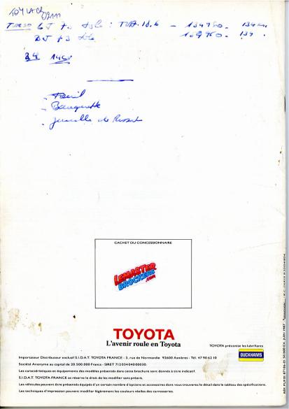 CATALOGUE TOYOTA LAND CRUISER 4X4 LJ70 LJ73 BJ75 – DOCUMENT VINTAGE YOUNGTIMER