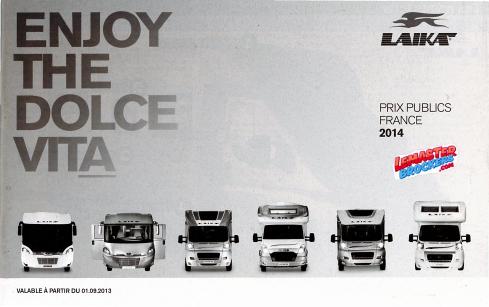 CATALOGUE TARIFS LAIKA 2014 CAMPING-CARS