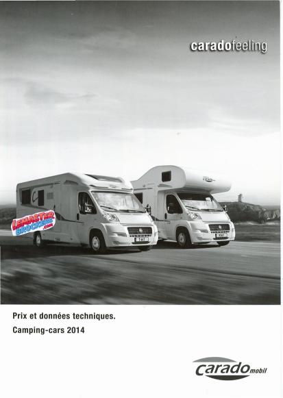 CATALOGUE CARADO MOBIL CAMPING-CAR 2014 – T134 T135 T138 T345 T448