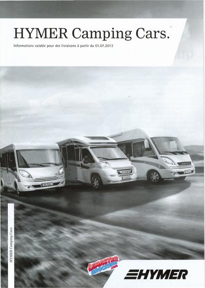 HYMER CAMPING-CARS PRIX ET DONNÉES TECHNIQUES 2013 – EXSIS B-CLASSE STARLINE