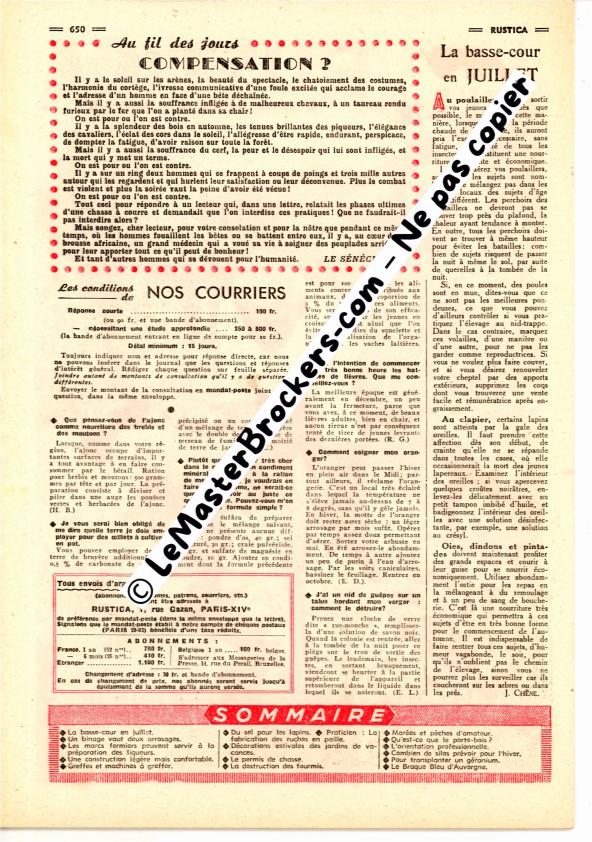 rustica-1952-n28-sommaire