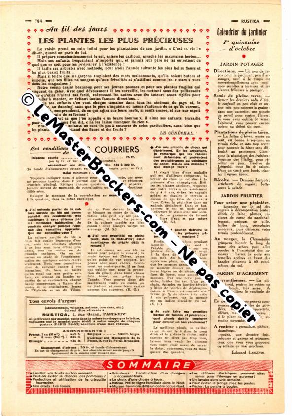 rustica-1949-n39-sommaire