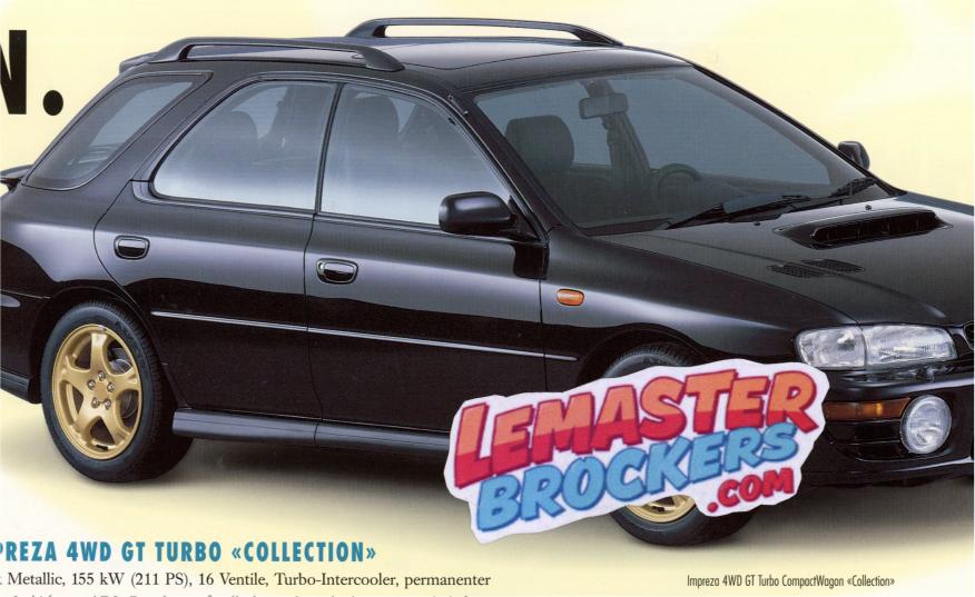 Subaru Impreza noire GT Turbo collection jantes dorées