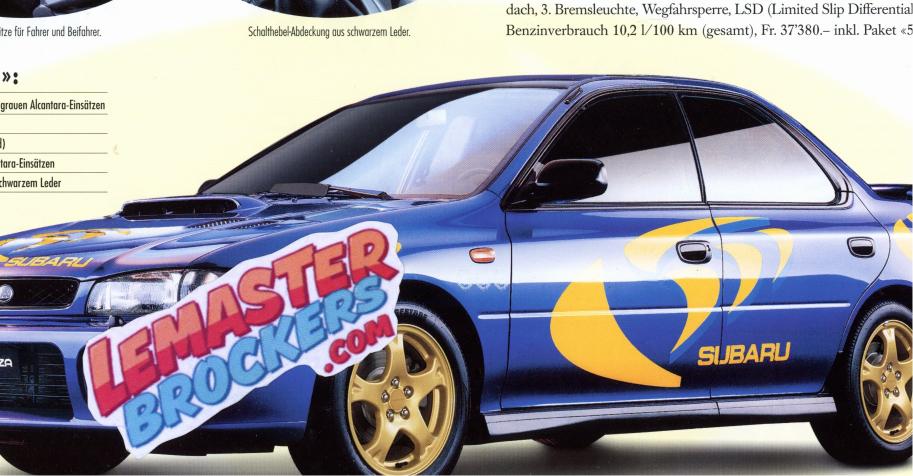 Intérieur brochure Impreza GT Turbo version rallye 555