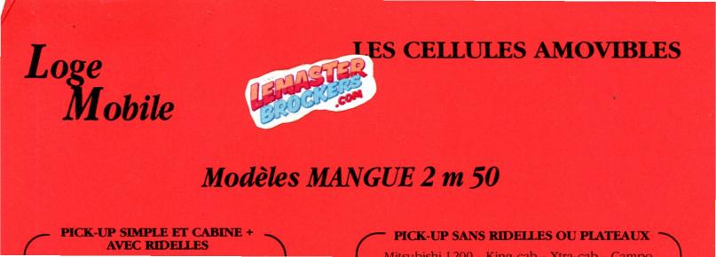Brochure Loge Mobile 1997 cellule amovible Mangue Baroudeuse