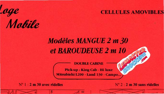 Brochure Loge Mobile 1997 cellule amovible Mangue Baroudeuse