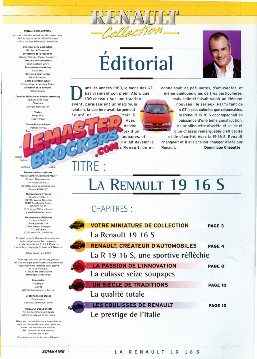 livret-renault-r19-16s-collection-2005