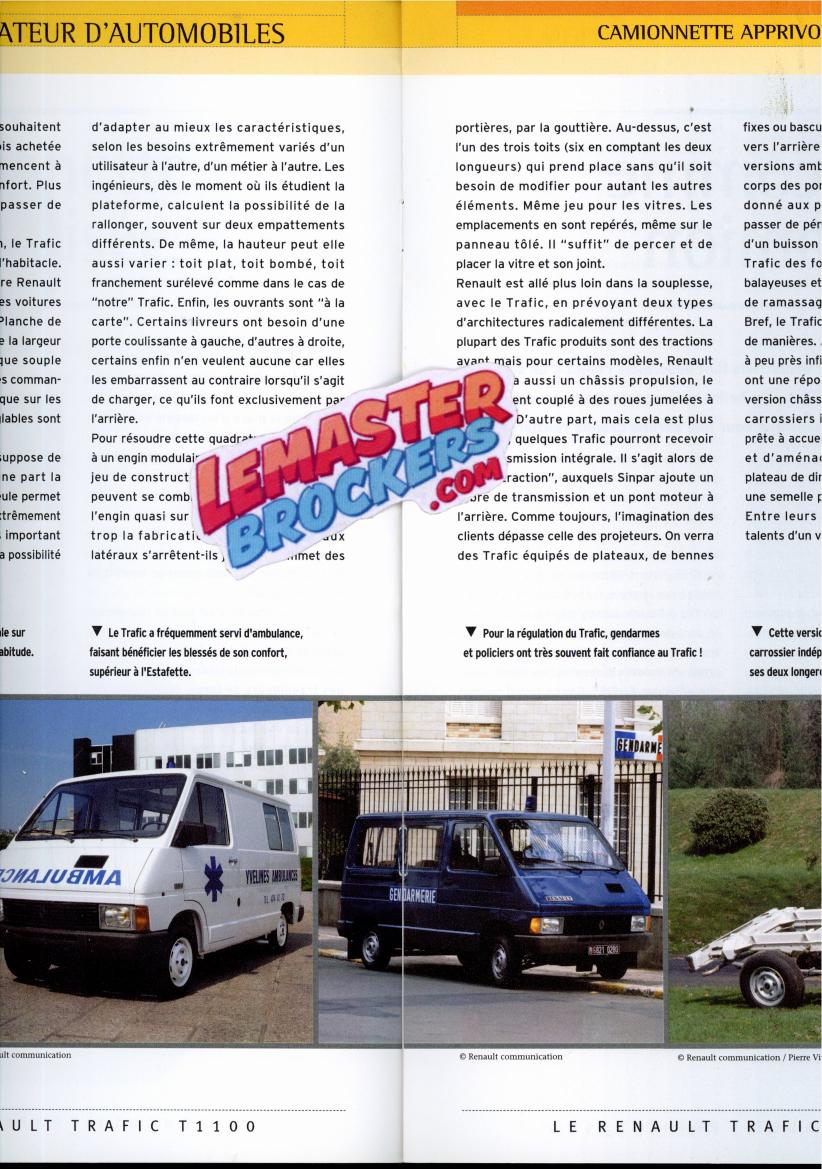 LIVRET RENAULT TRAFIC T1100 DARTY COLLECTION