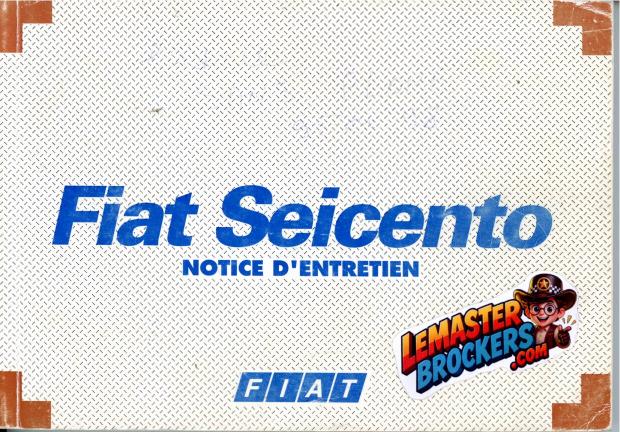 notice-entretien-fiat-seicento-1998-francais-originale