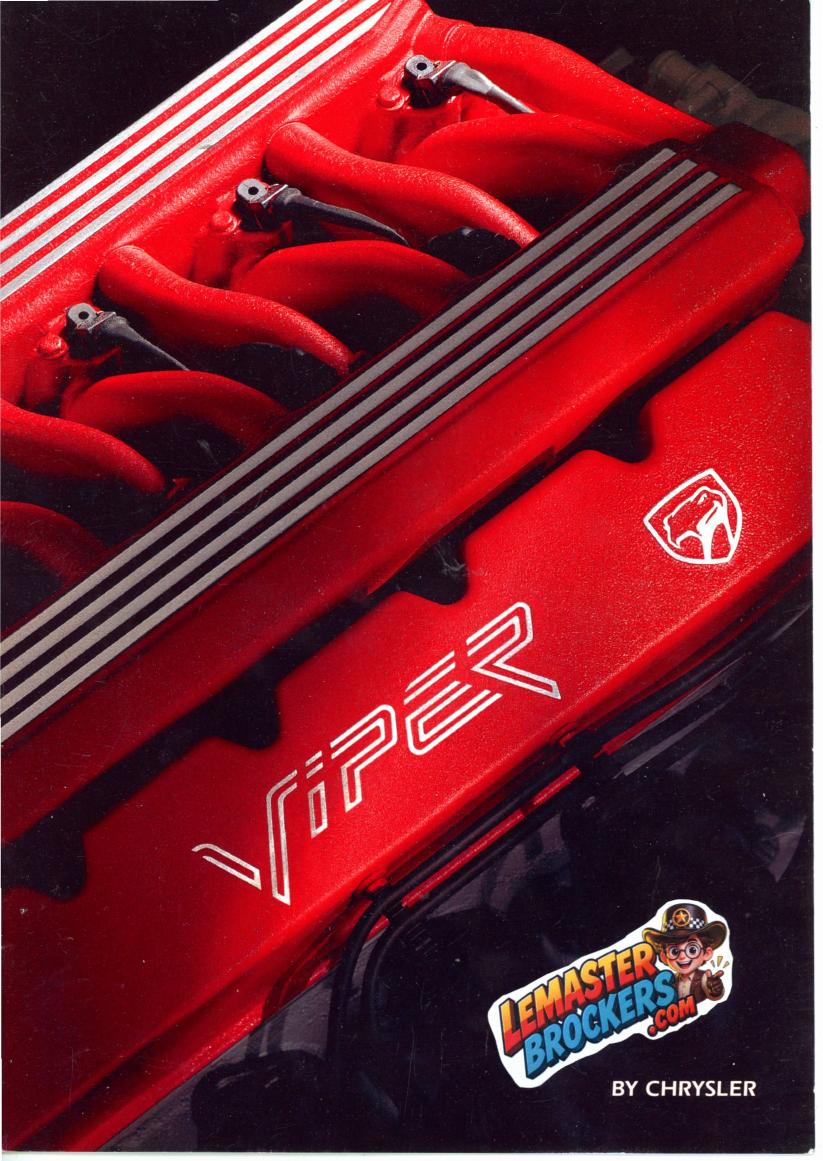 DODGE VIPER RT/10 BROCHURE CATALOGUE 1993 ORIGINALE
