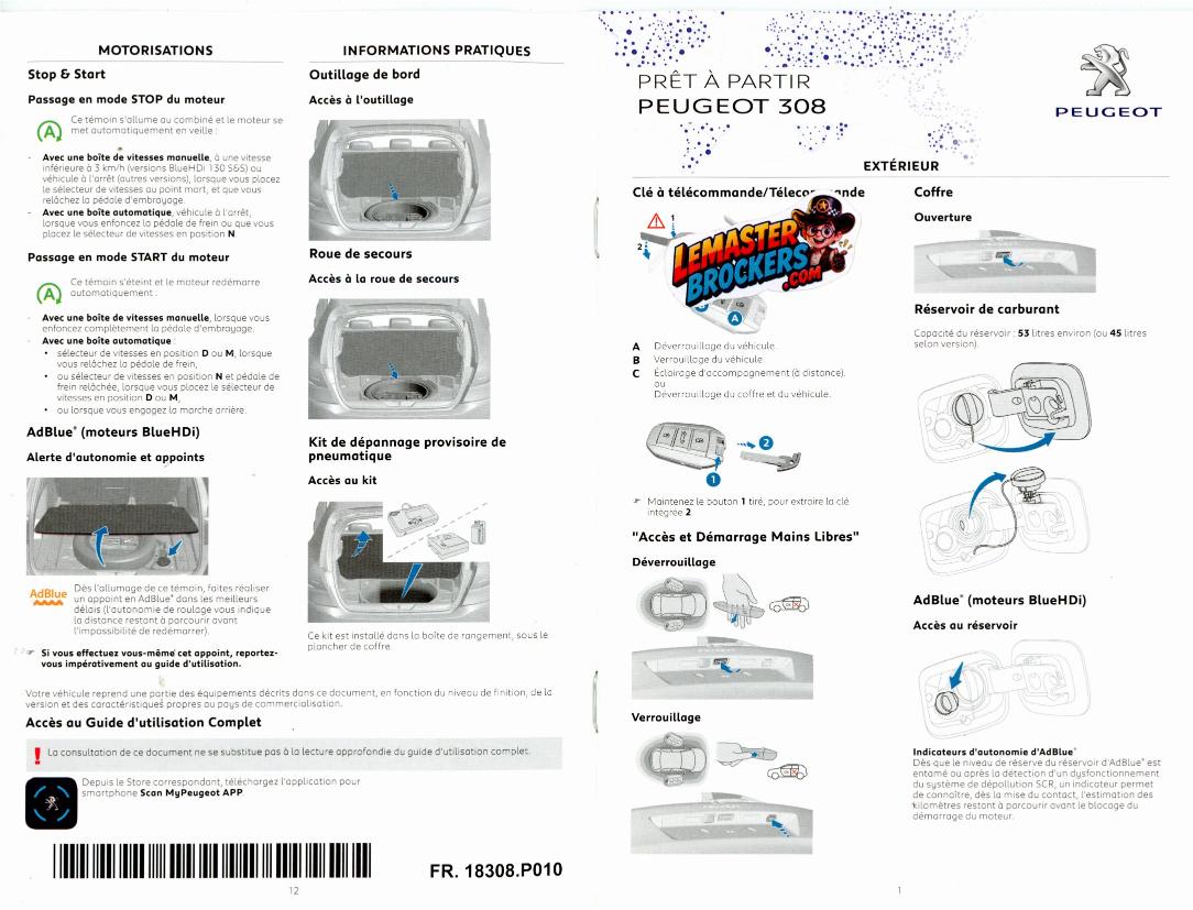 notice-utilisation-peugeot-308-avec-pochette-origine-et-livret-pret-a-partir.