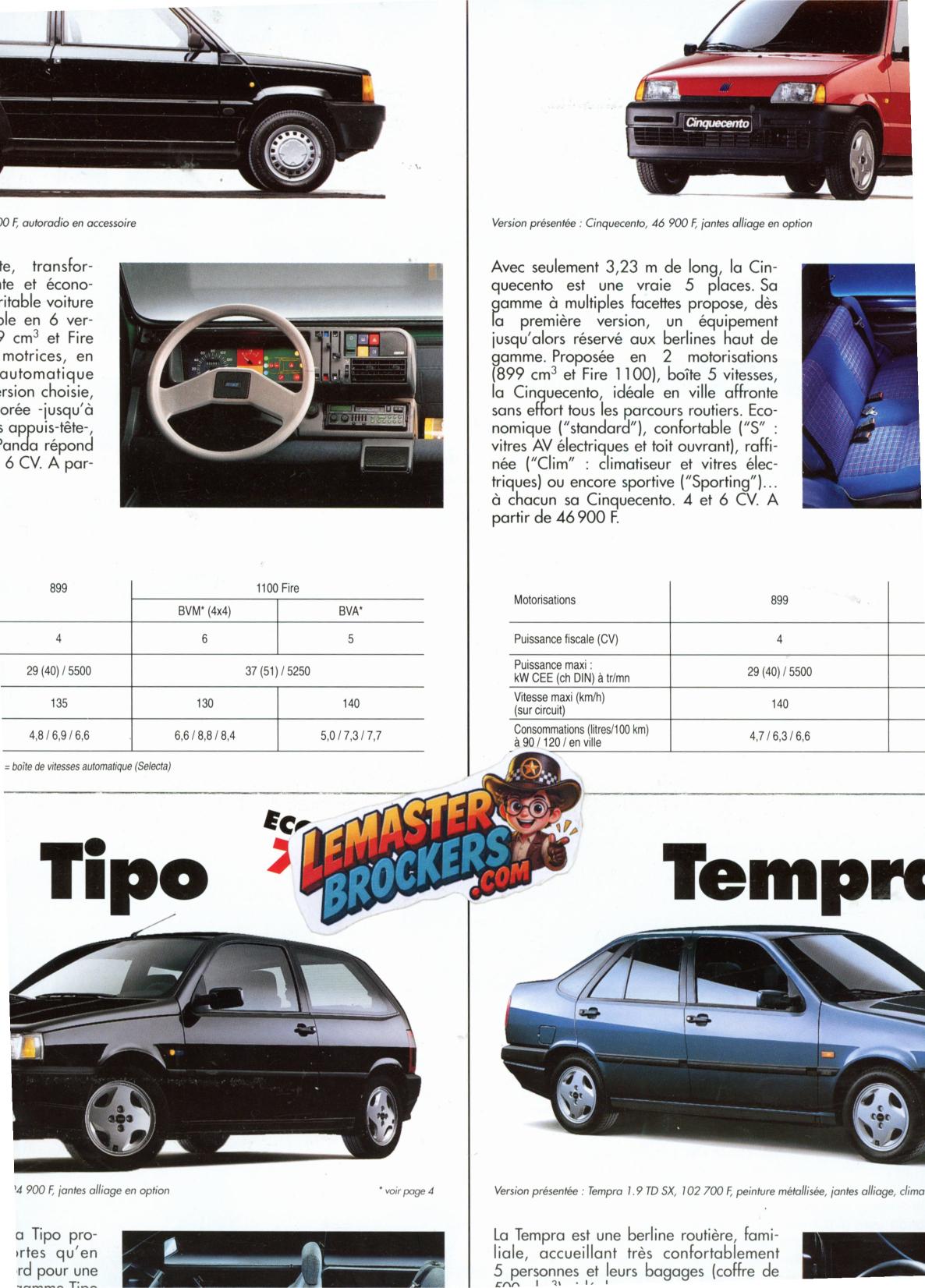 depliant-fiat-actualites-nouveautes-95-cinquecento-punto-coupe-tipo-tempra-ducato