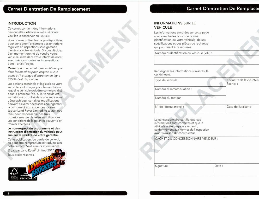 carnet-entretien-land-rover-remplacement-francais-neuf