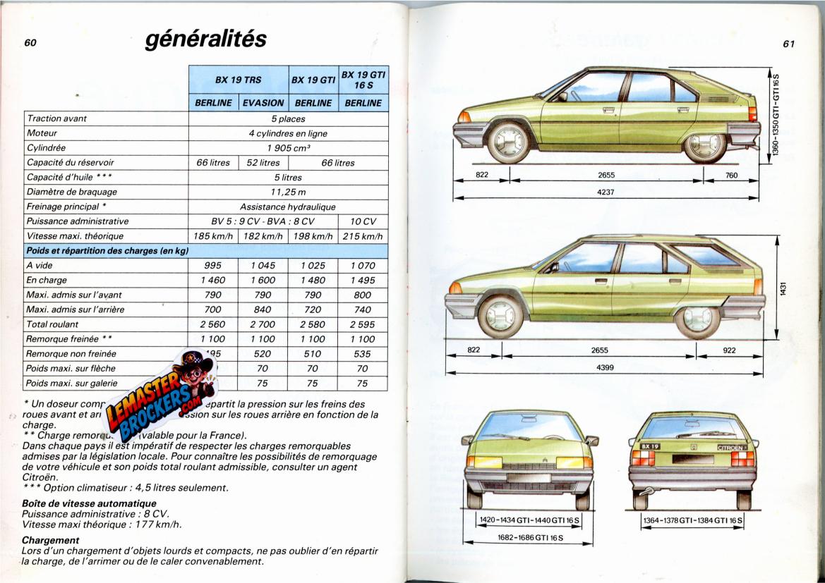 notice-citroen-bx-19-gti-16-soupapes-manuel-original-francais