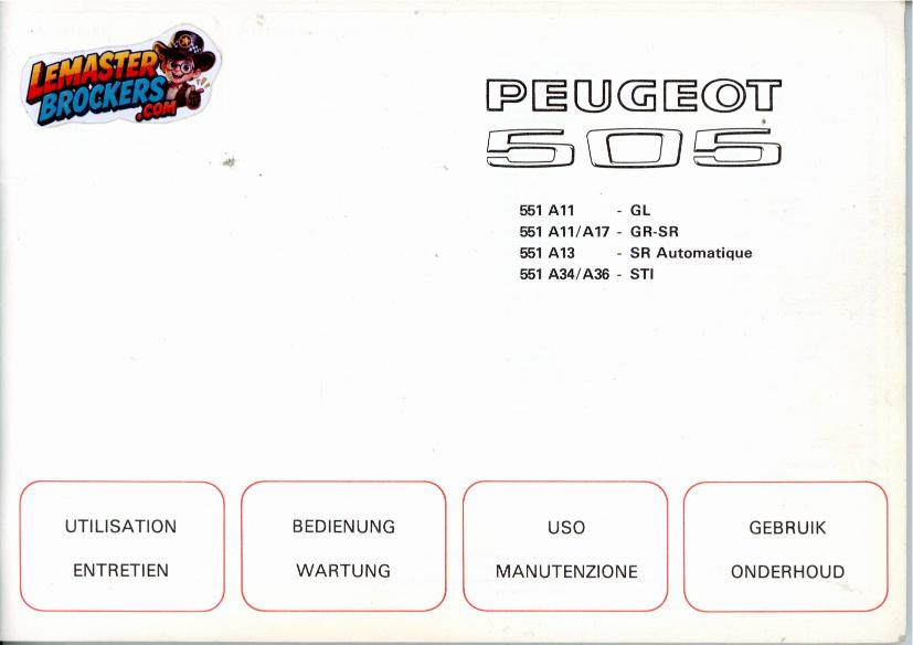 notice-peugeot-505-manuel-utilisation-entretien-original-francais