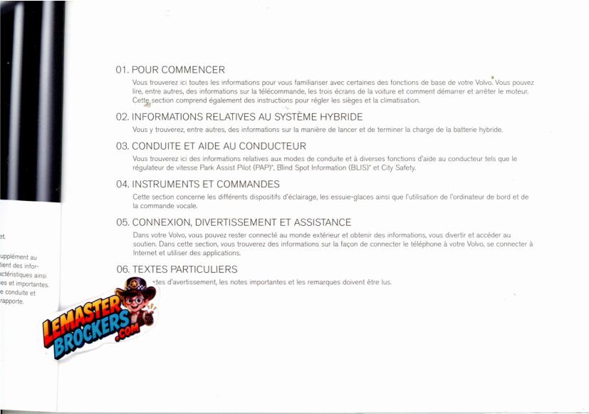 notice-volvo-xc90-twin-engine-quick-guide-francais-original