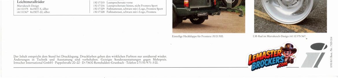 brochure-opel-frontera-irmscher-1993-allemand