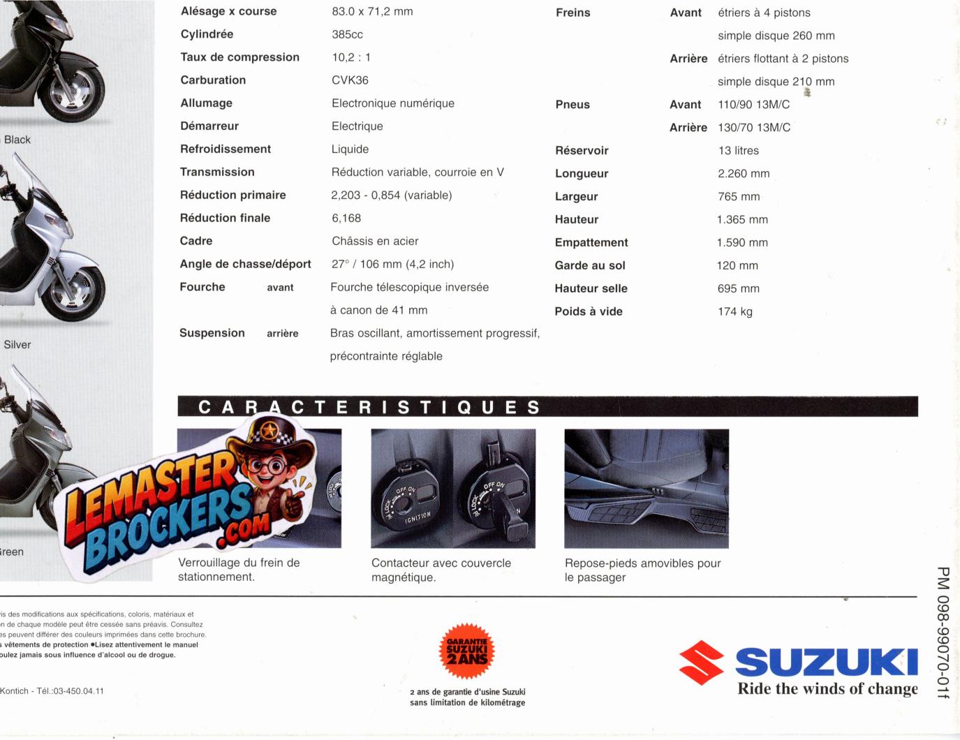 BROCHURE SCOOTER SUZUKI BURGMAN 400