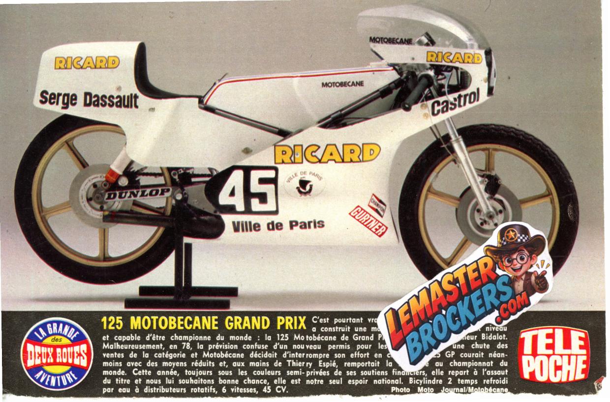 MOTOBÉCANE 125 GRAND PRIX – FICHE MOTO TÉLÉ POCHE
