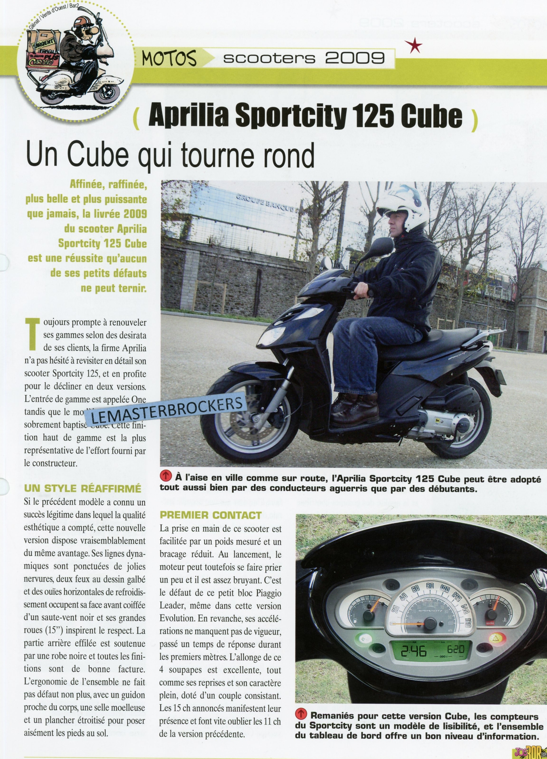 APRILIA-SPORTCITY-125-CUBE-FICHE-TECHNIQUE-MOTO-DOCUMENT-HACHETTE LEMASTERBROCKERS-FICHE-SCOOTER