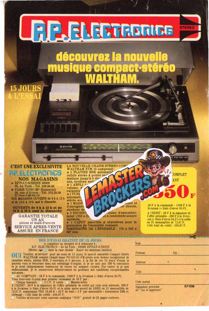 publicite-waltham-stm-15-chaine-stereo-rp-electronics