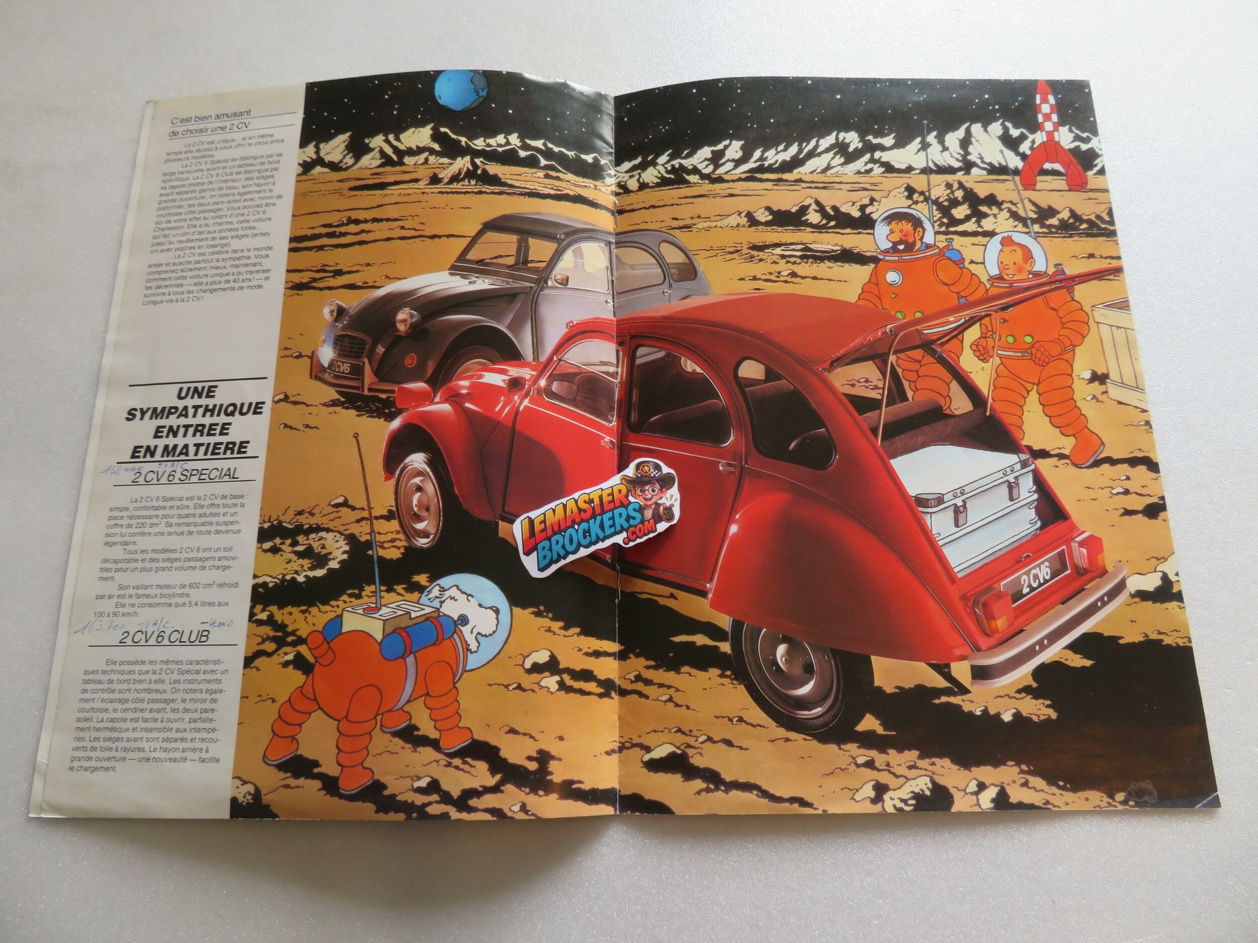 brochure-citroen-2cv6-tintin-milou-haddock