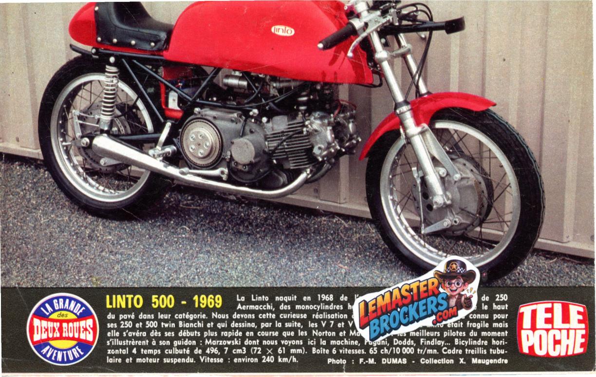 Linto 500 1969 – Fiche moto vintage Télé Poche
