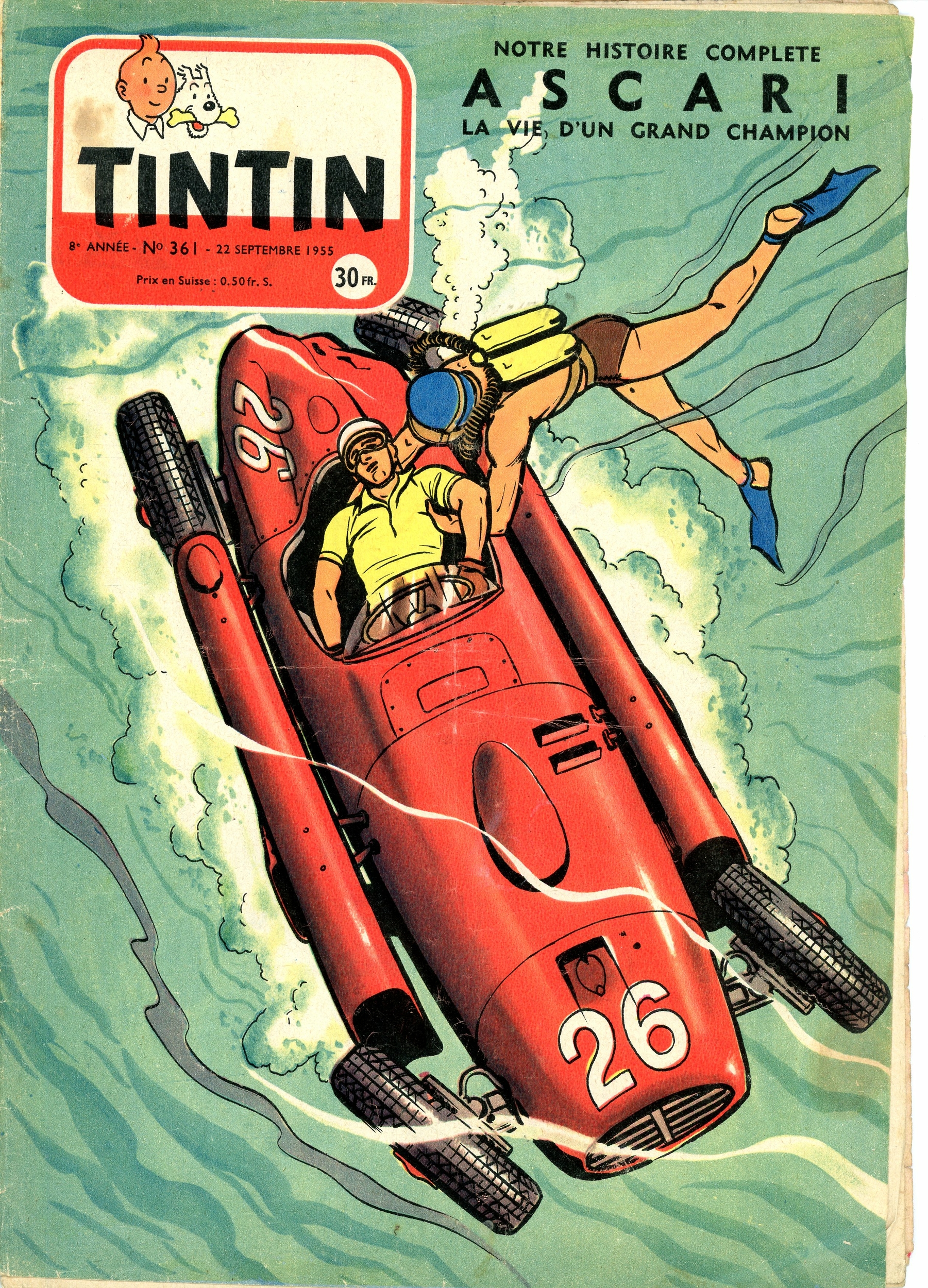 JOURNAL DE TINTIN n° 361 - TINTIN ACTUALITÉS 1955 - AFFAIRE TOURNESOL
