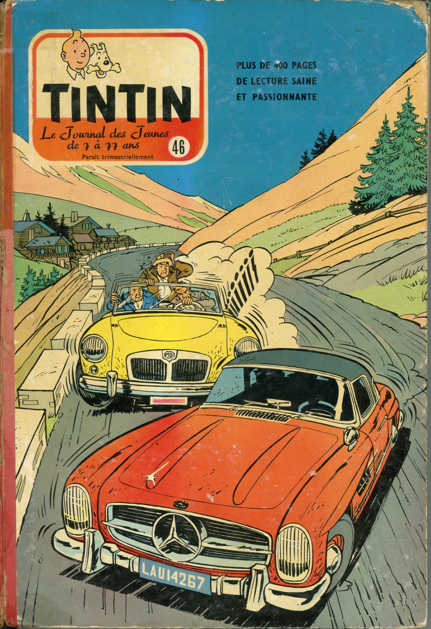 RELIURE TINTIN 46 - RECUEIL JOURNAL TINTIN HERGÉ CALENDRIER 1960 ÉDITION BELGE