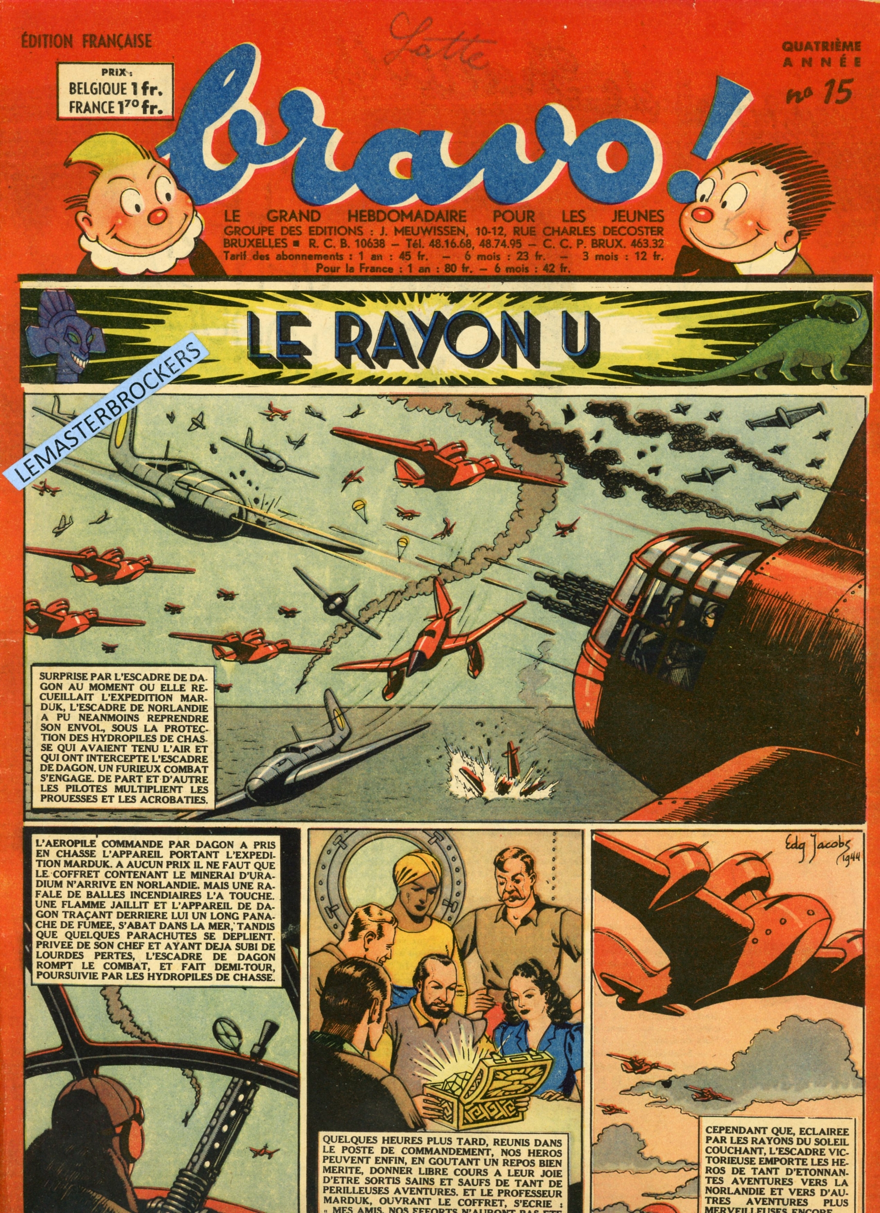 BRAVO N°8 LE RAYON U JACOB, PIM PAM POUM ... - 1944 PERIODIQUE BD