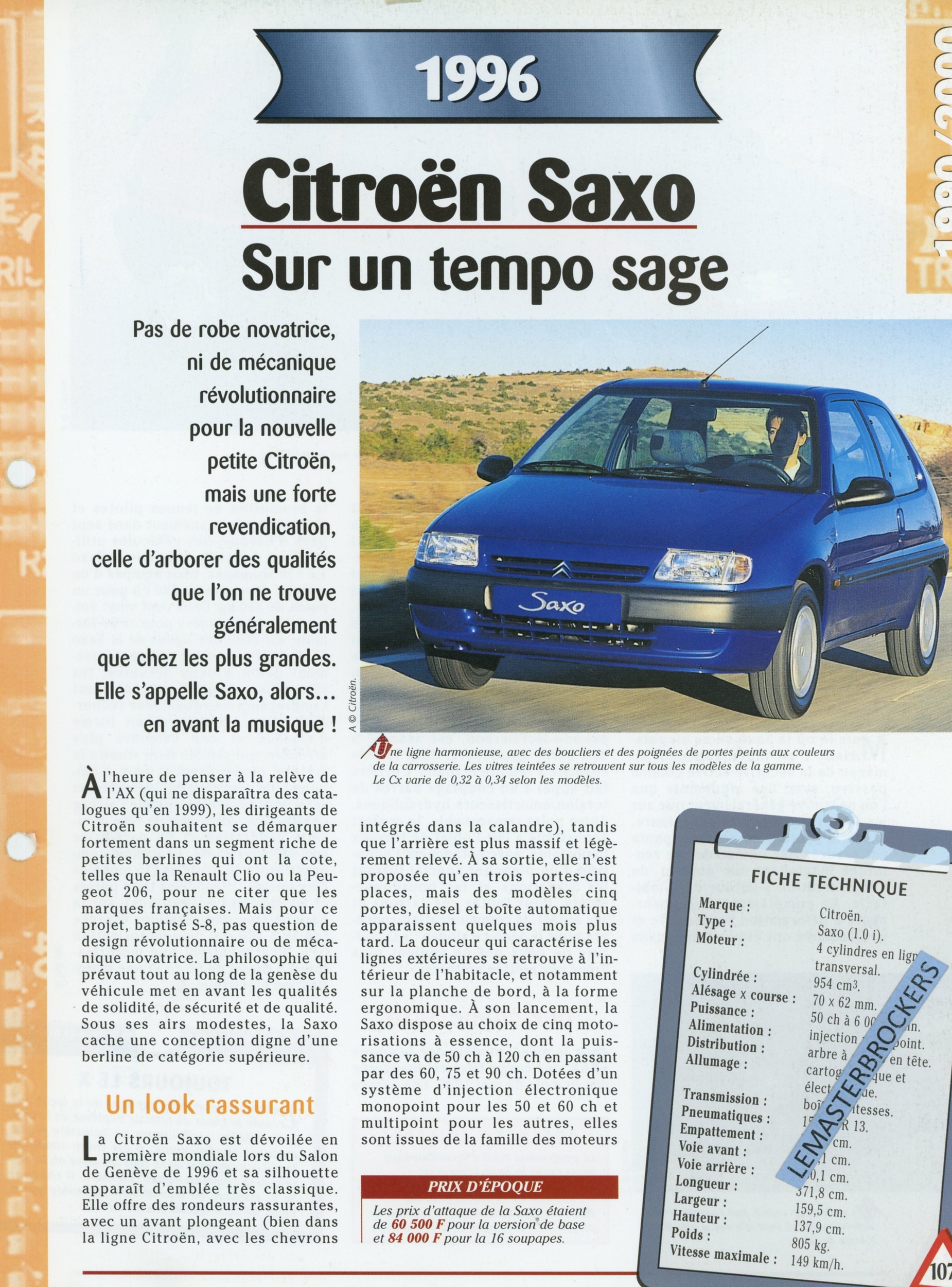 FICHE-TECHNIQUE-CITROËN-SAXO-FICHE-AUTO-LEMASTERBROCKERS