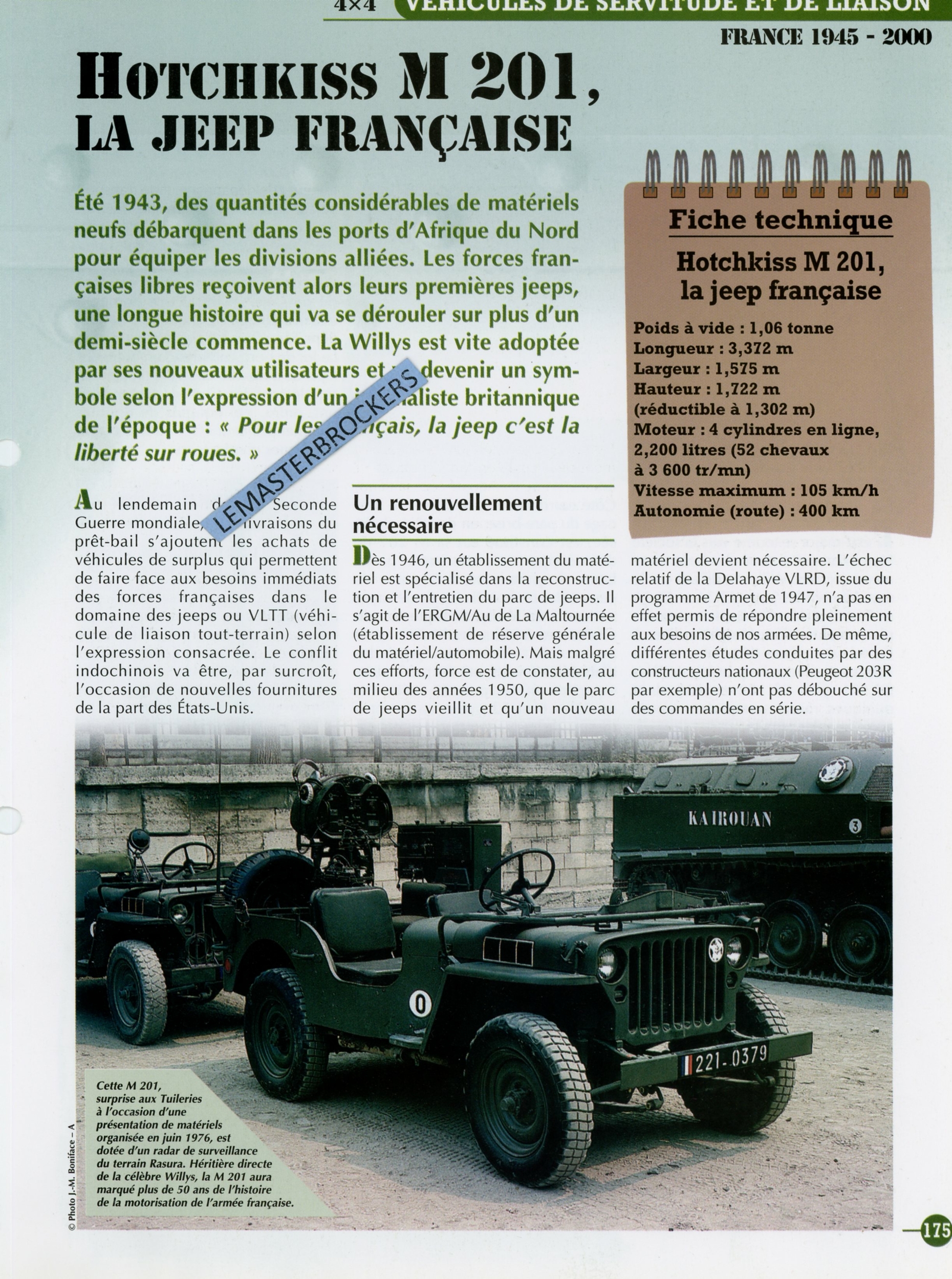 JEEP-HOTCHKISS-M201-FICHE-MILITAIRE-HACHETTE-LEMASTERBROCKERS