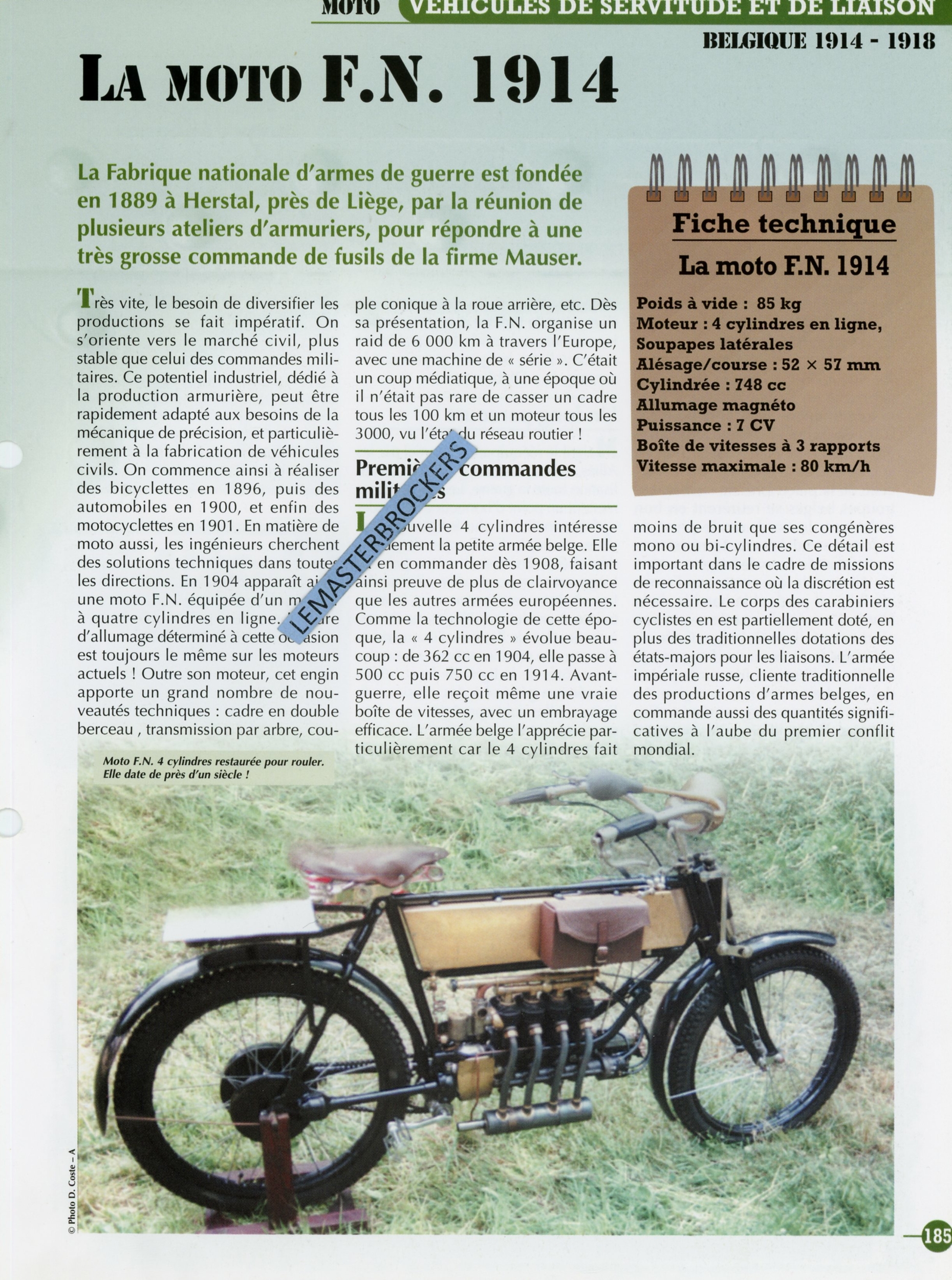 MOTO-FN-1914-FICHE-MILITAIRE-HACHETTE-LEMASTERBROCKERS