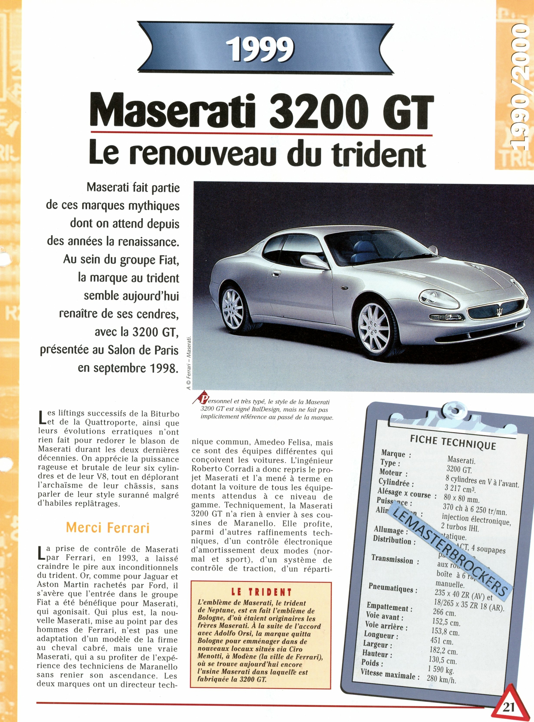 MASERATI-3200-GT-FICHE-AUTO-HACHETTE-LEMASTERBROCKERS-FICHE-TECHNIQUE