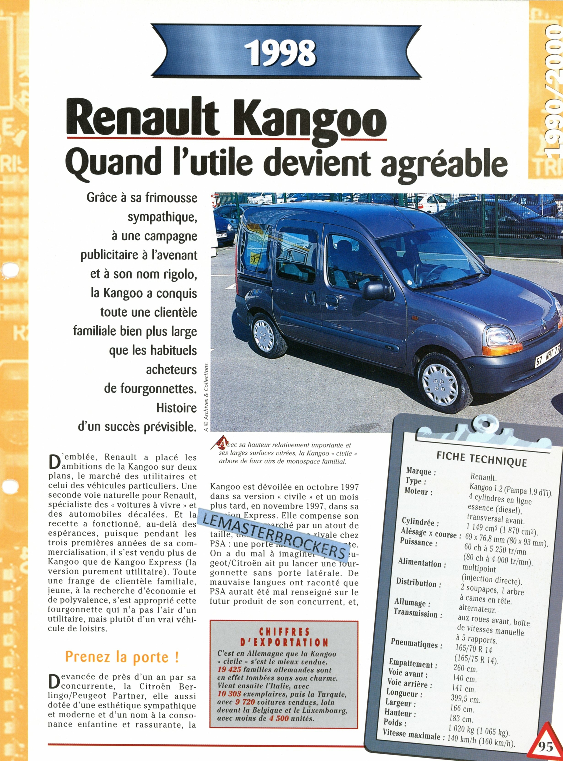 RENAULT-KANGOO-FICHE-AUTO-HACHETTE-LEMASTERBROCKERS-FICHE-TECHNIQUE