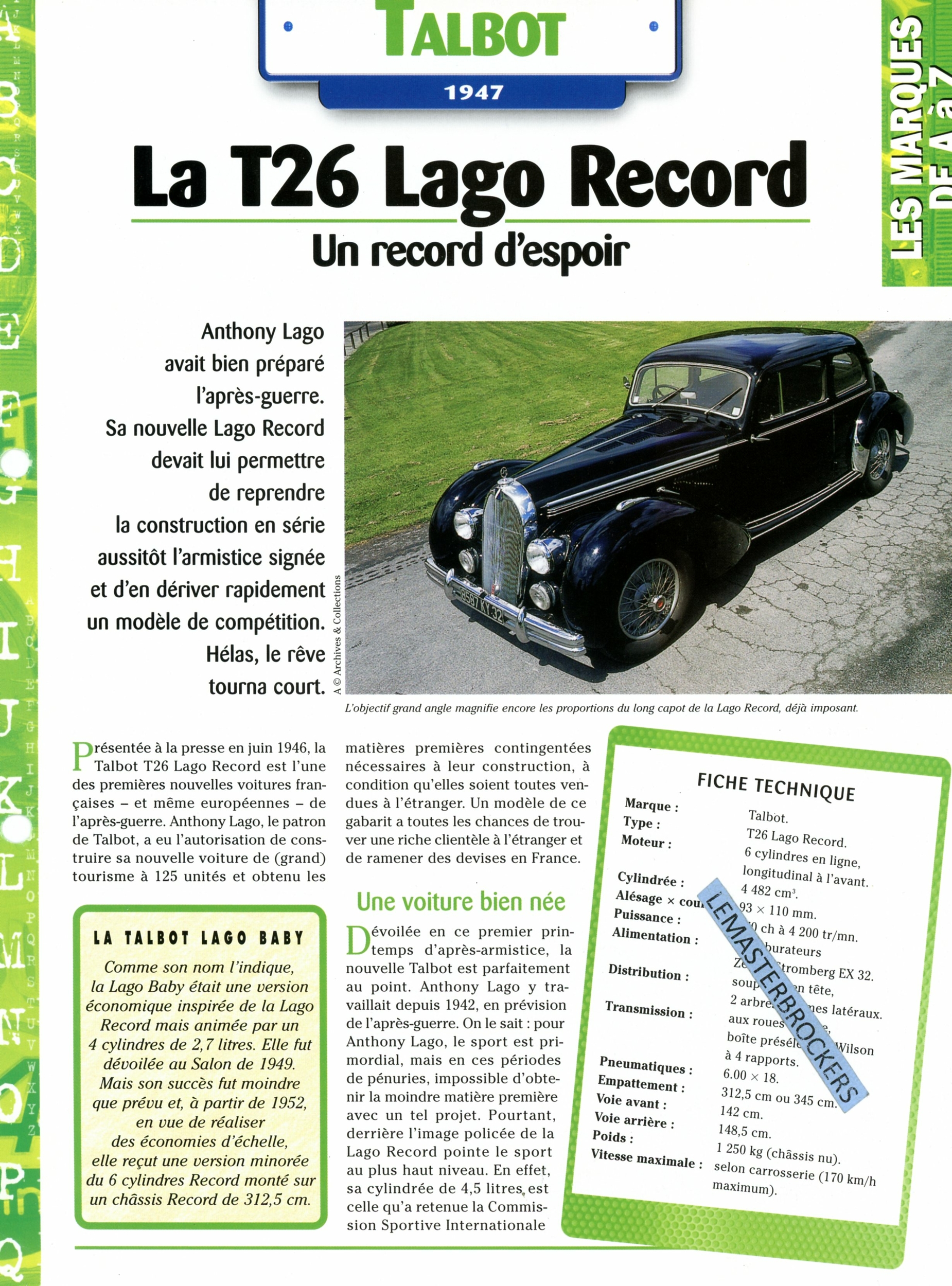 TALBOT-LAGO-T26-1947-FICHE-AUTO-HACHETTE-LEMASTERBROCKERS