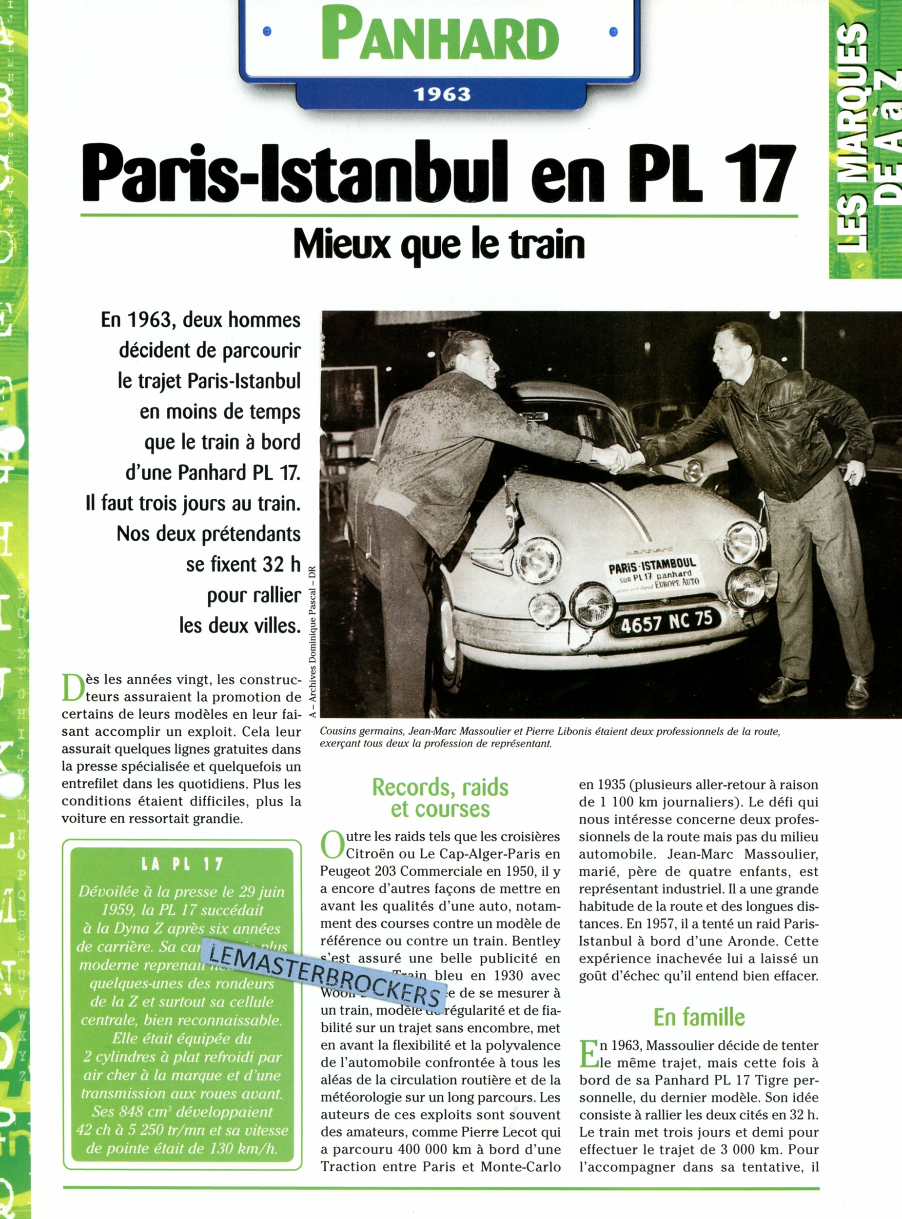 PANHARD PARIS ISTANBUL PL17 - FICHE AUTO COLLECTION HACHETTE